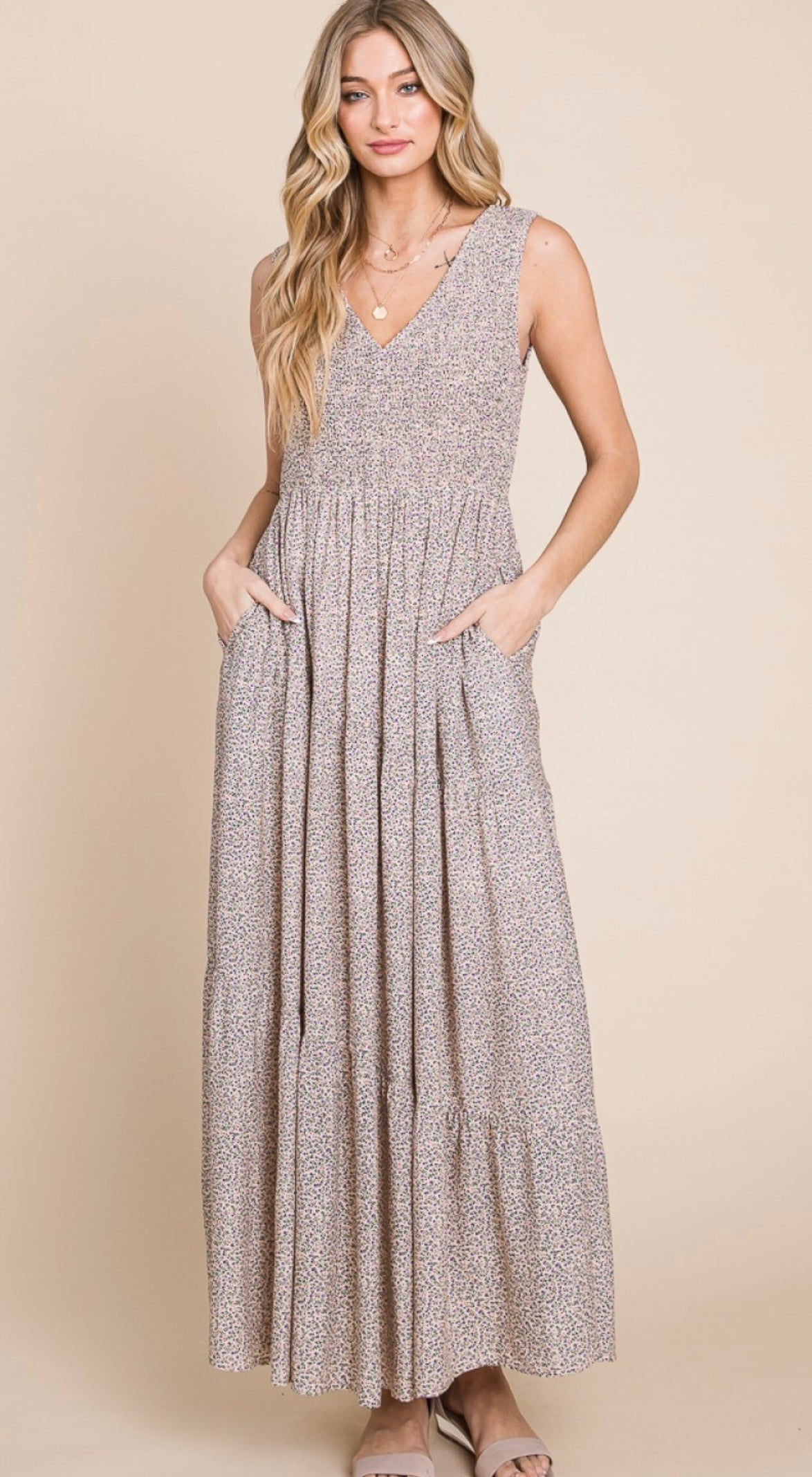 Floral Smocked Maxi Dress