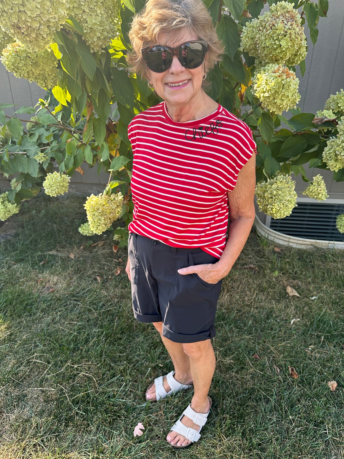 Striped Red and White Muscle Tee