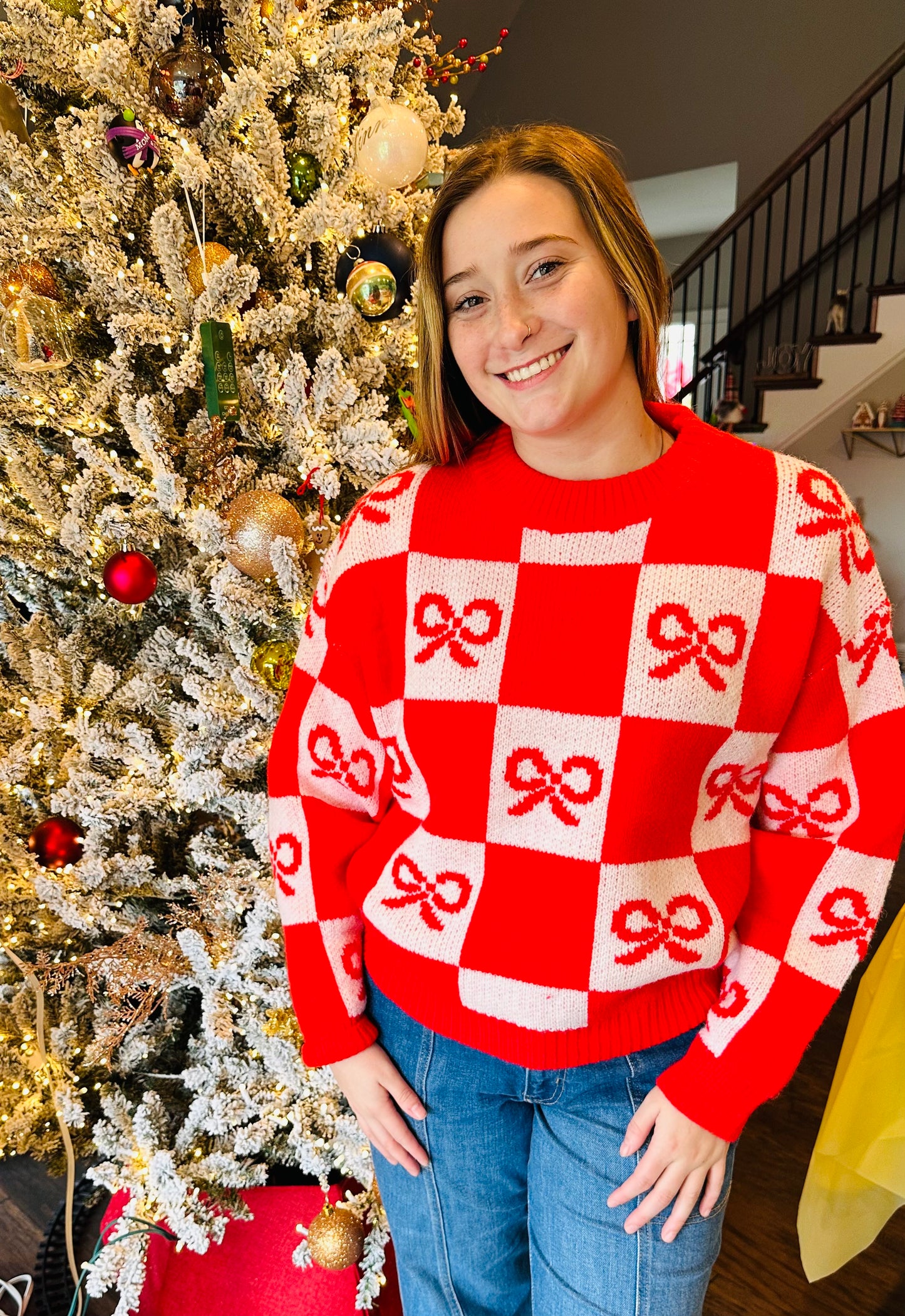 Red Bow Sweater