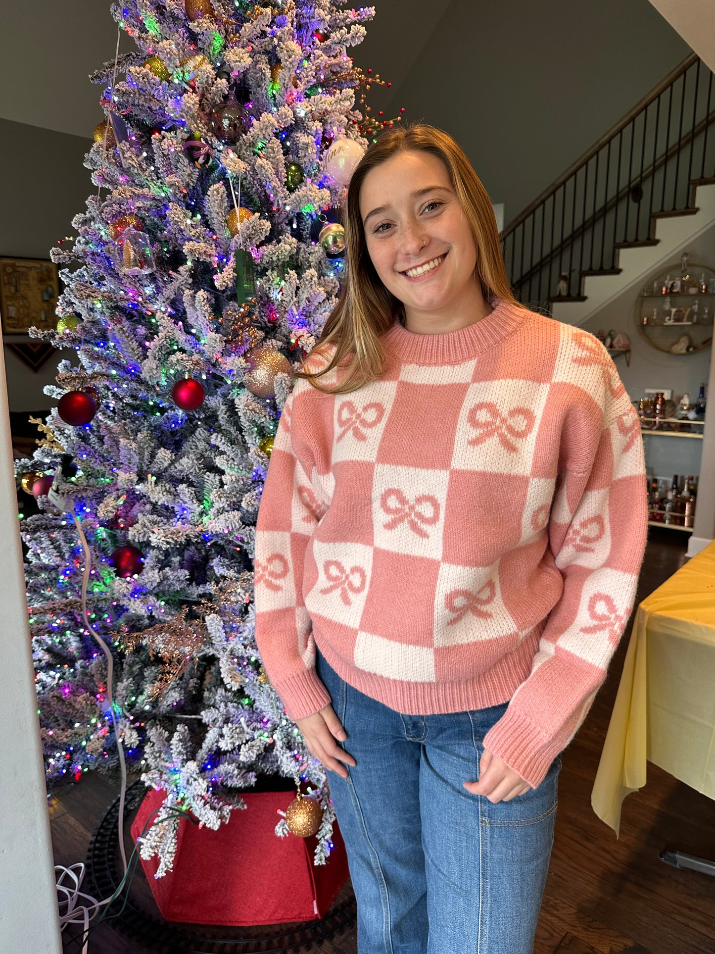 Pink Bow Sweater