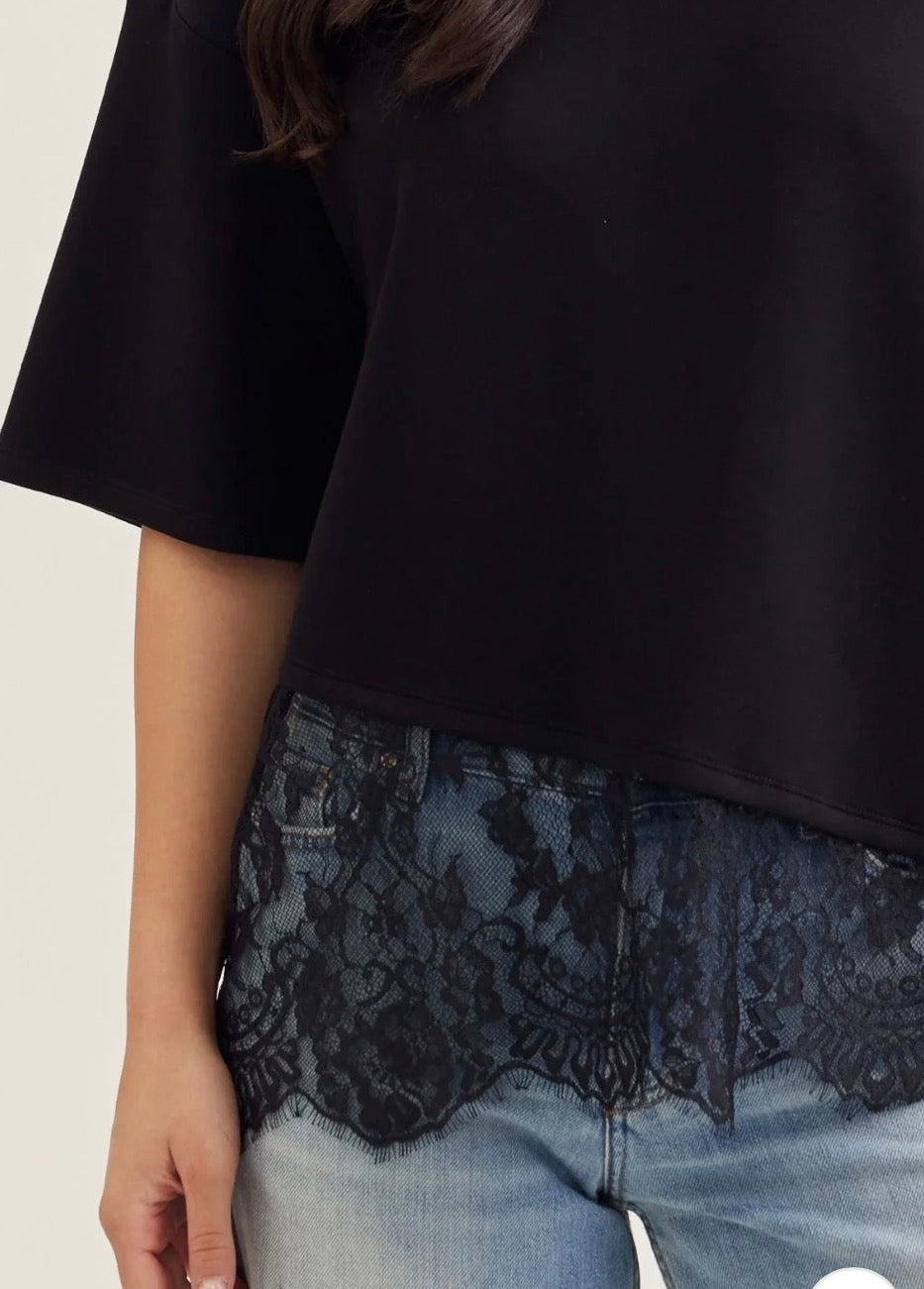 Asymmetrical Lace Top