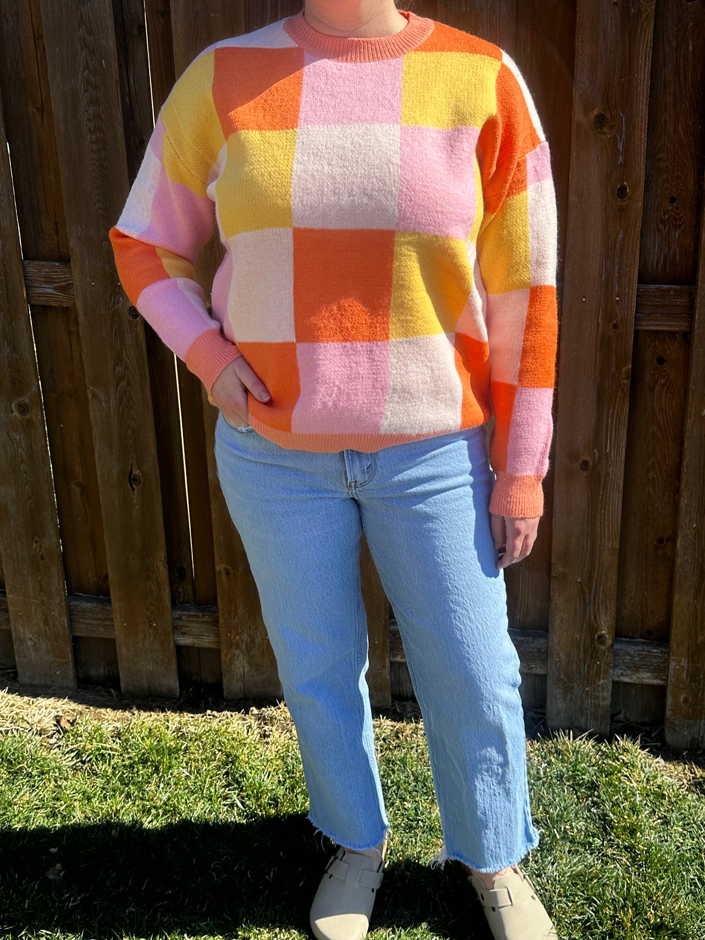 Spring Color Block Sweater