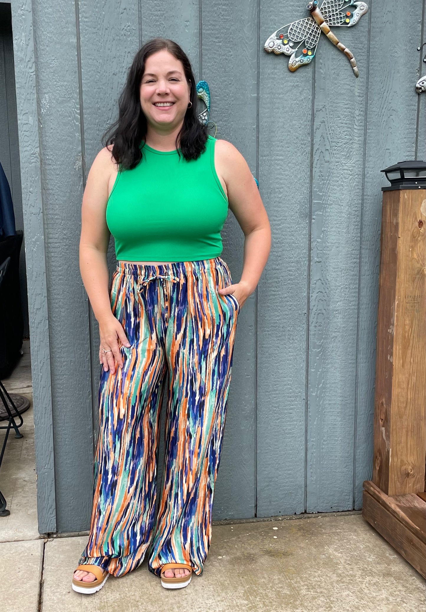Navy Abstract Pants