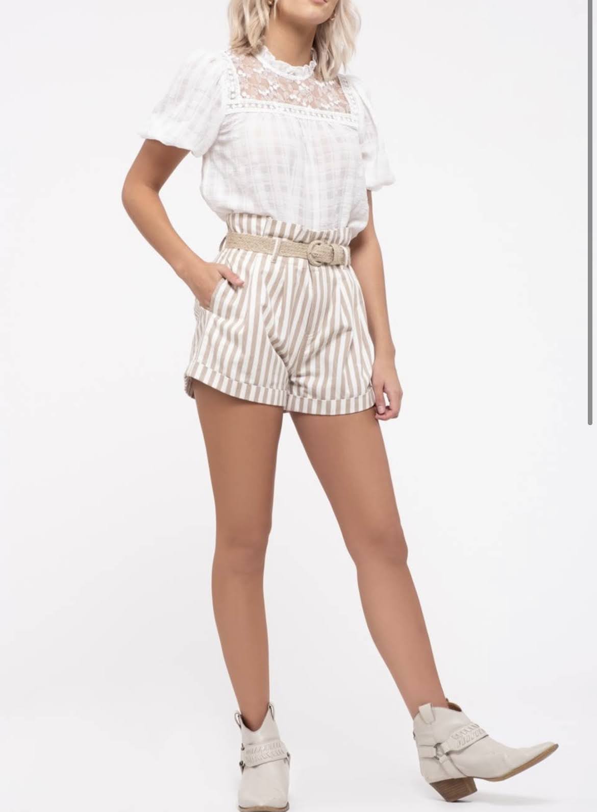 Sanders Cotton Shorts with Belt