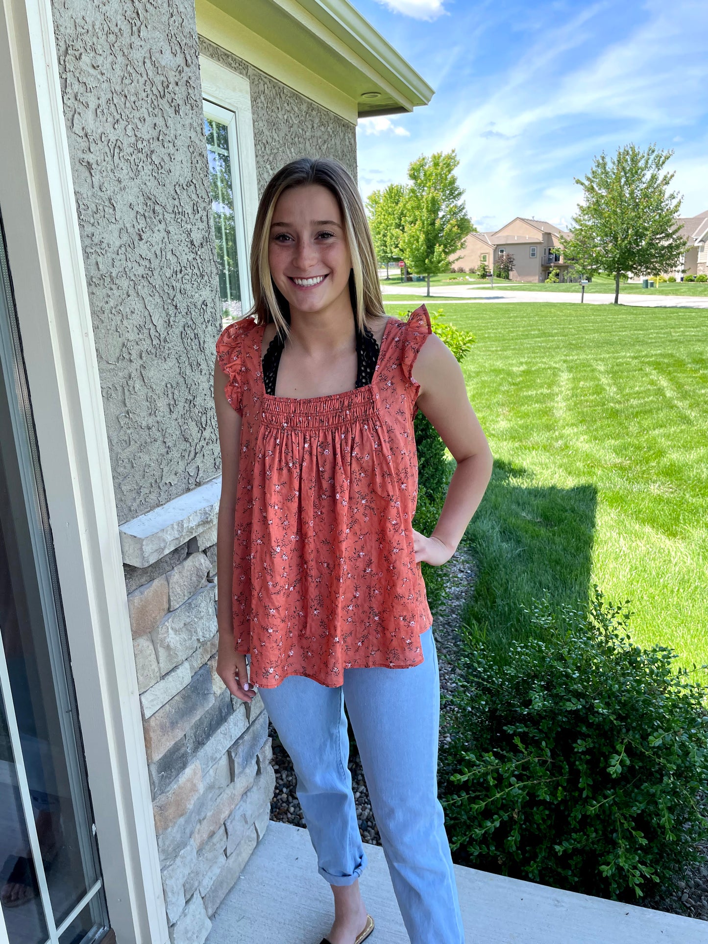 Rust Floral Tank