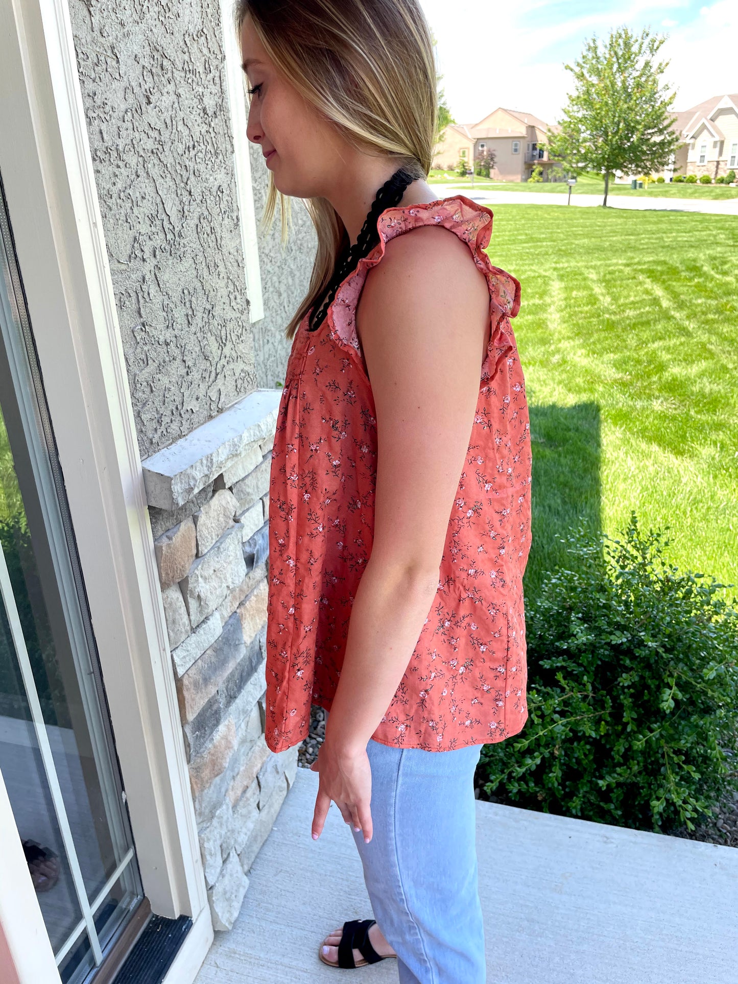 Rust Floral Tank