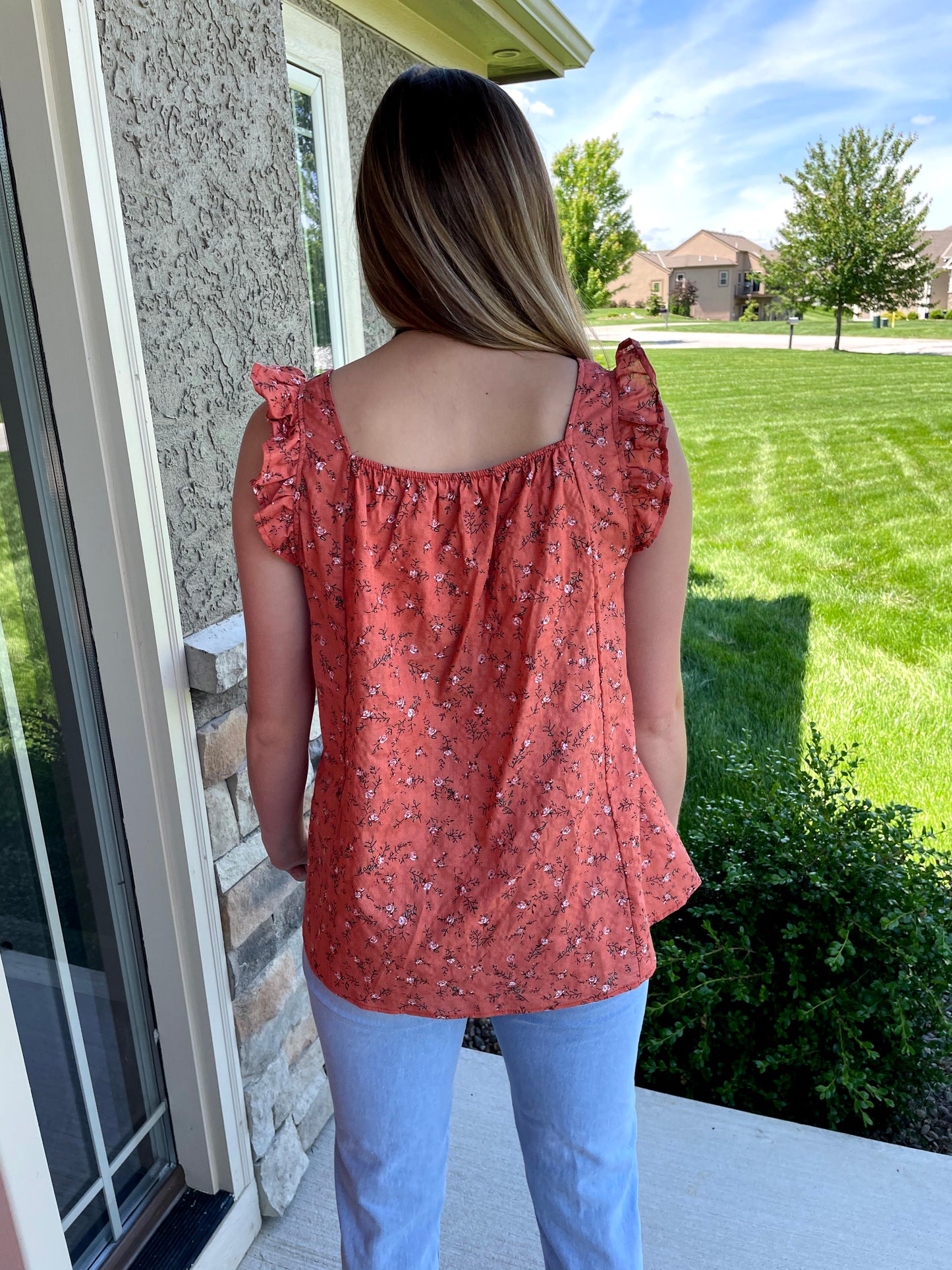 Rust Floral Tank