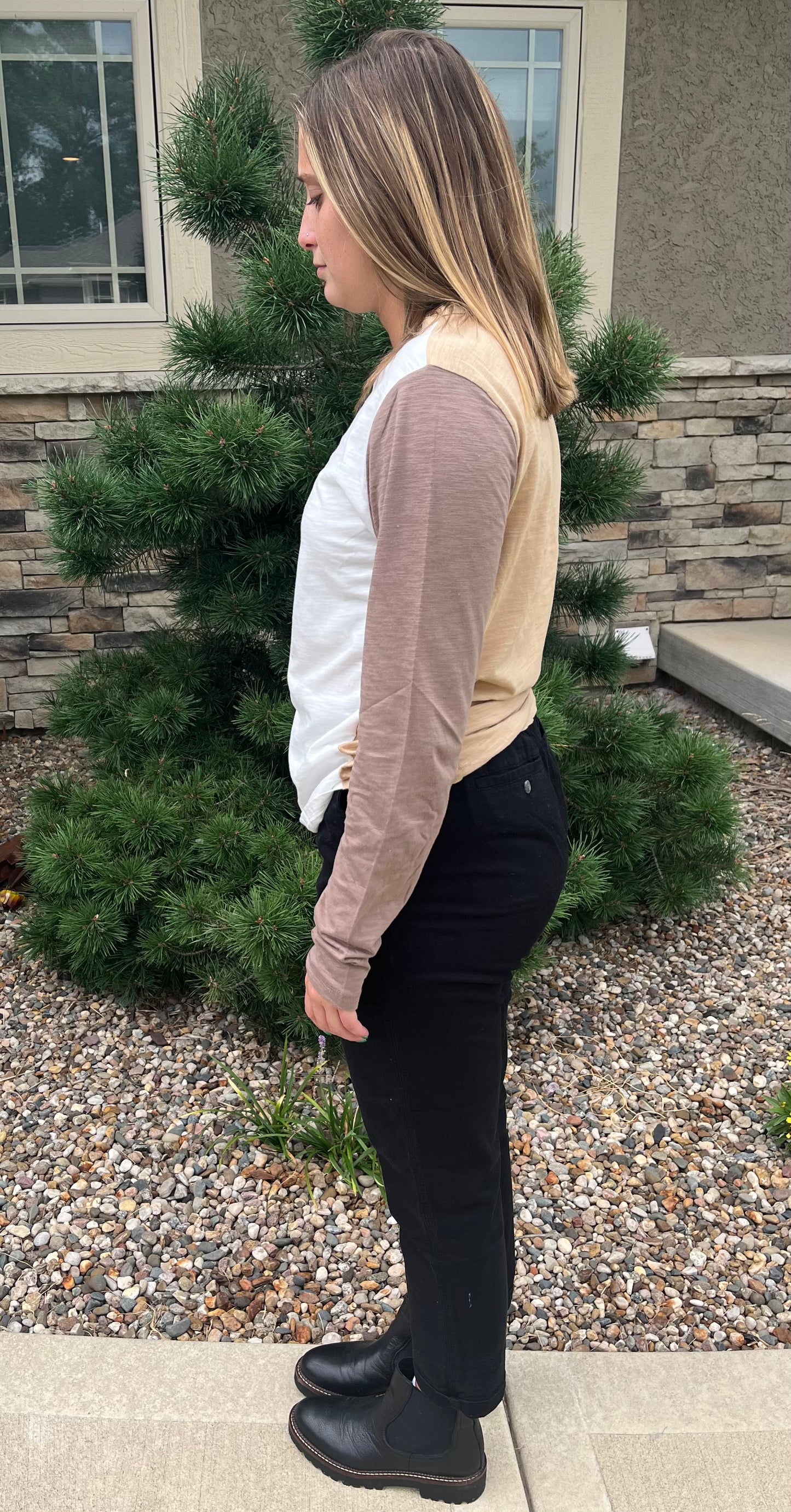 Neutral Color Block Tee