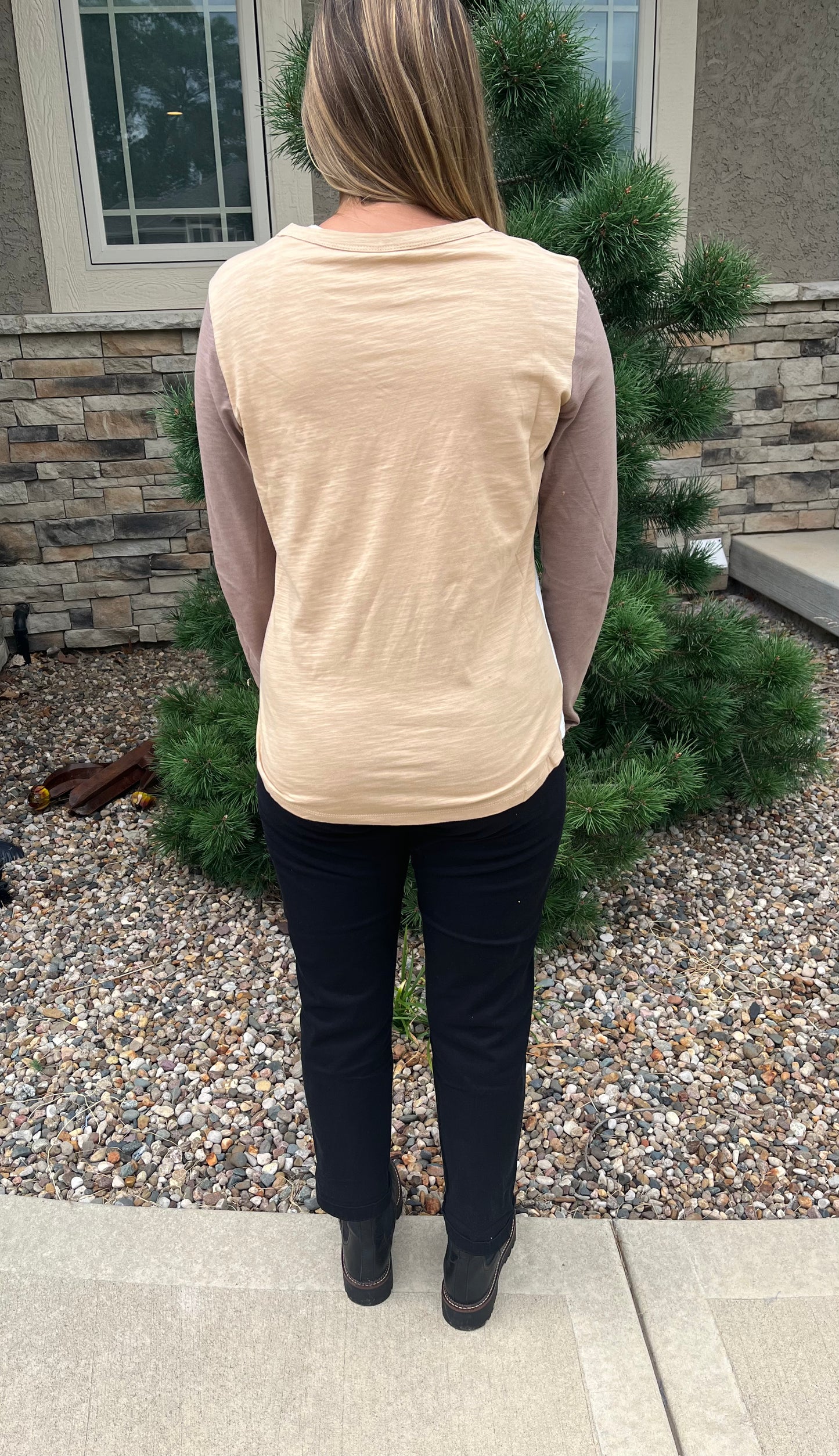 Neutral Color Block Tee