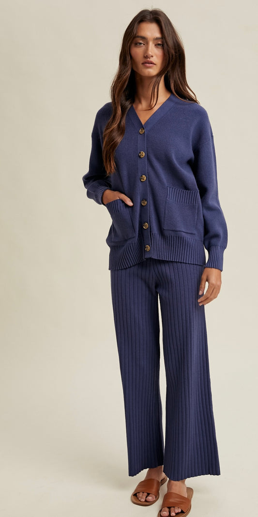 Indigo Knit Cardigan