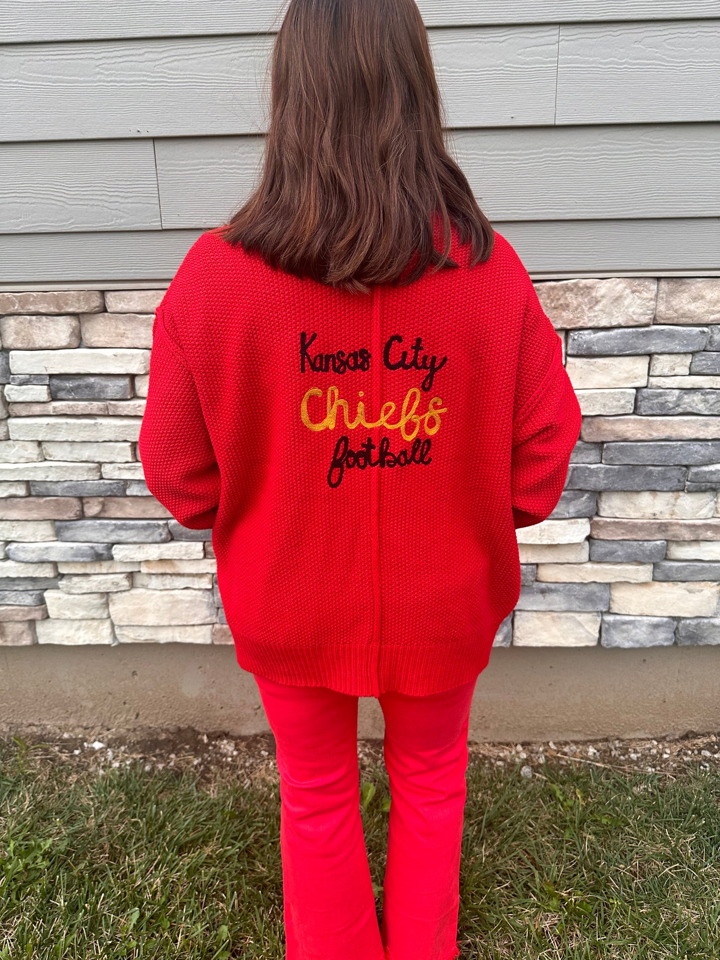 Oversized Chiefs Footbal Cardigan