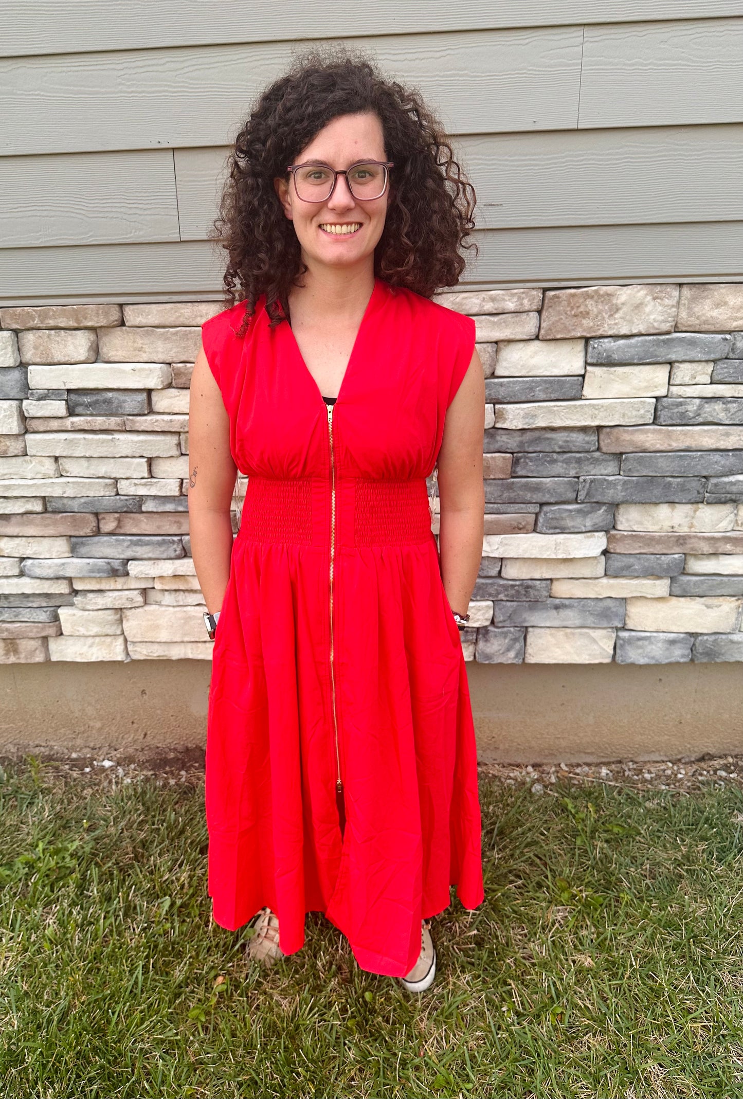 Red Hot Zipper Dress