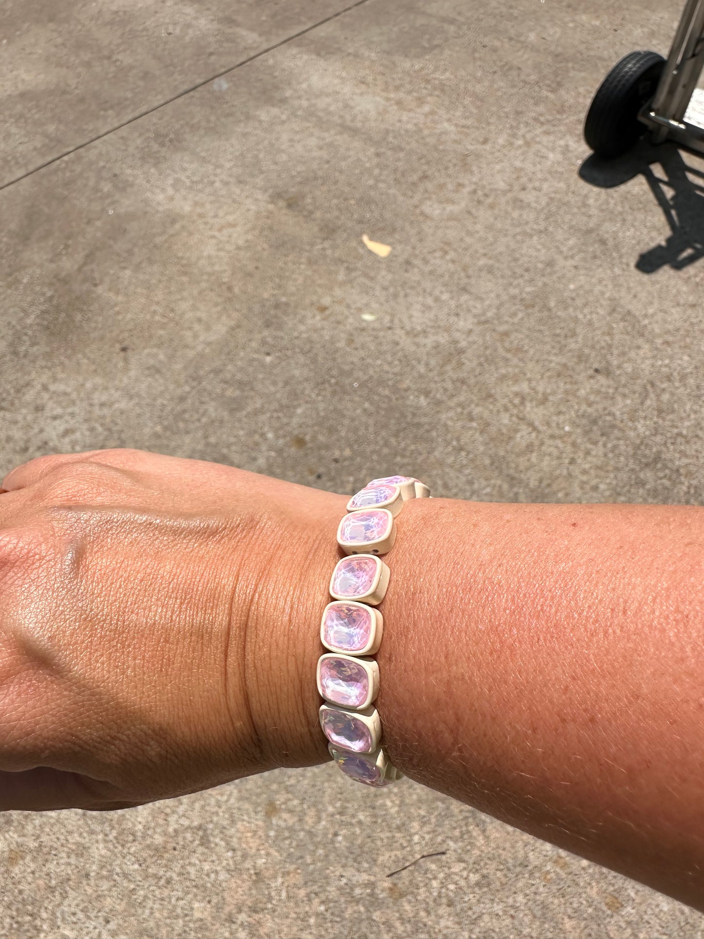 White with Large Rectangular Beads