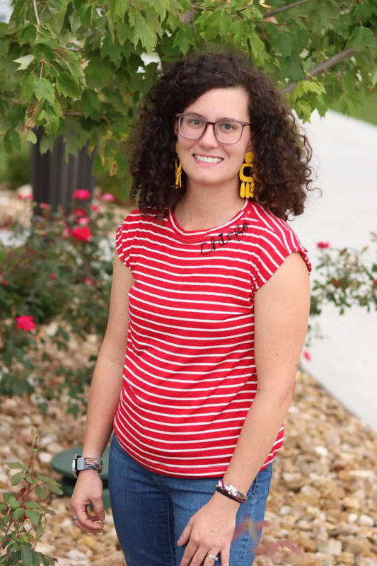 Striped Red and White Muscle Tee