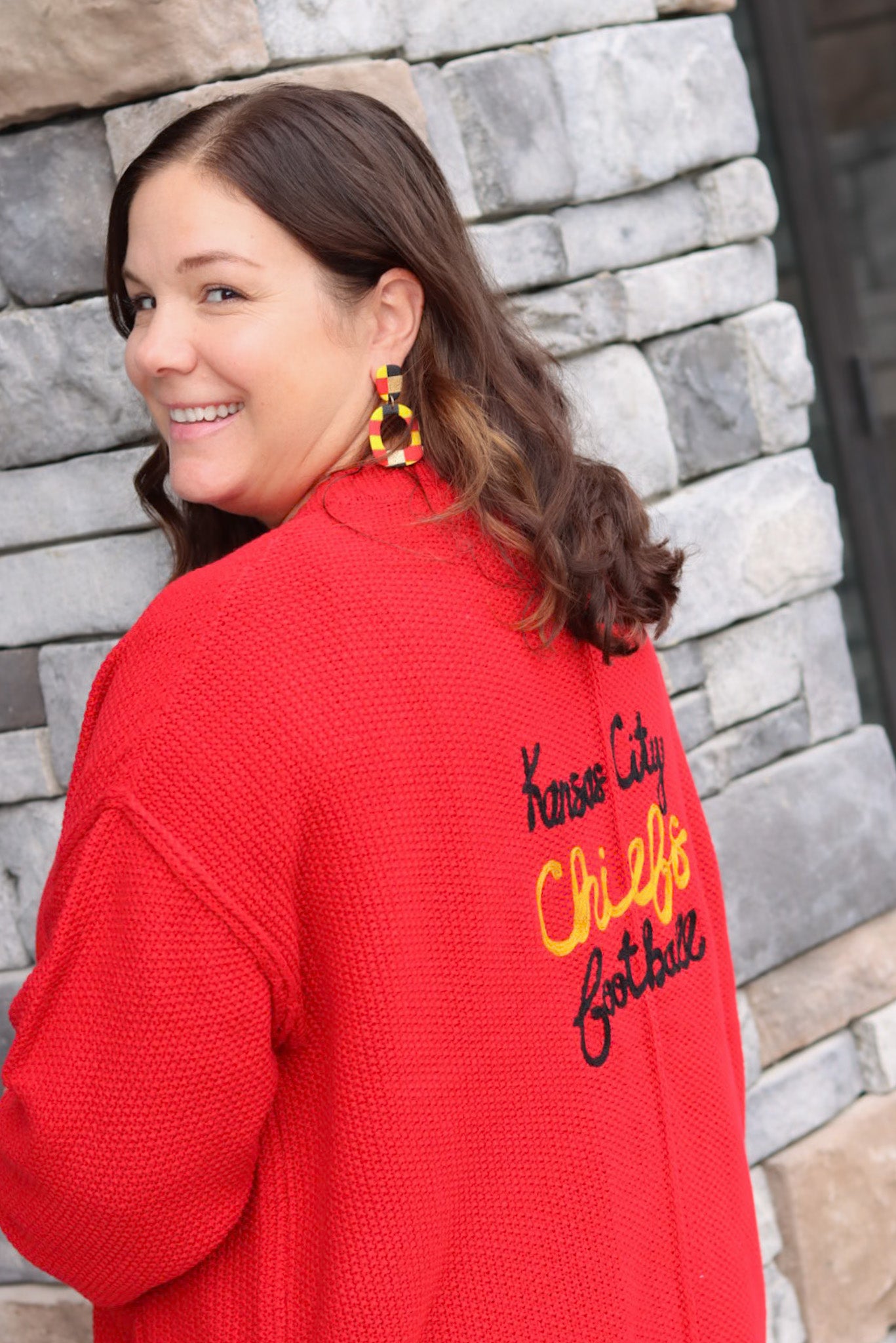 Oversized Chiefs Footbal Cardigan