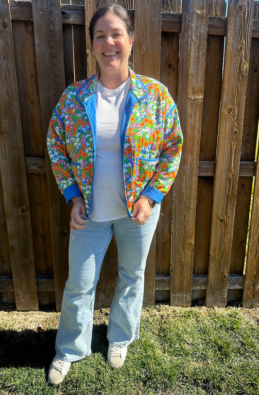 Retro Floral Print Jacket