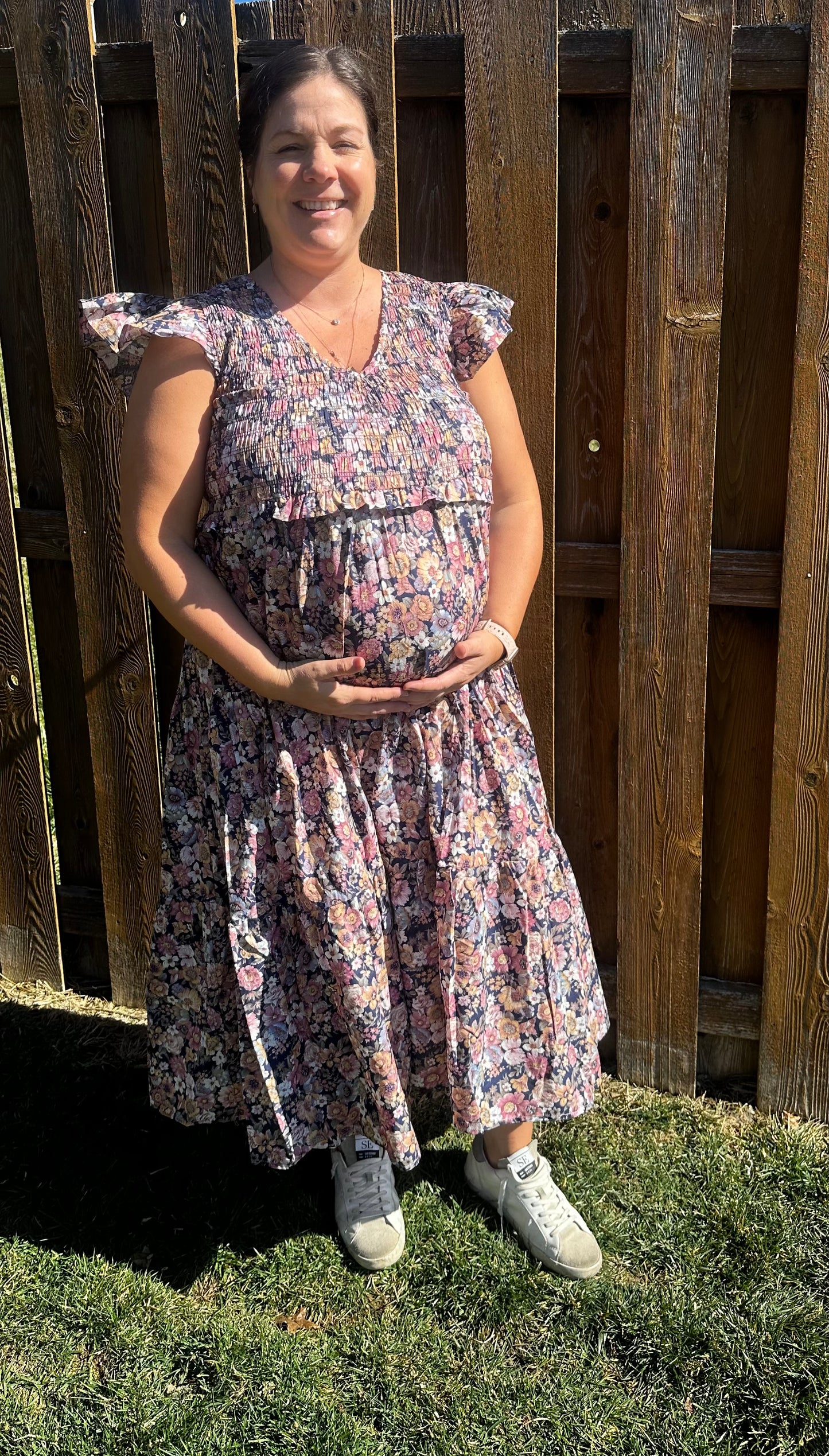 Vintage Garden Floral Midi Dress