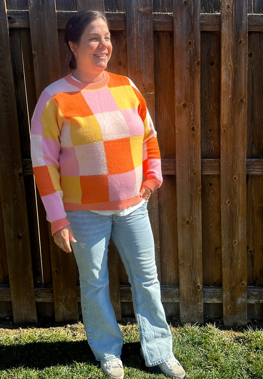 Spring Color Block Sweater