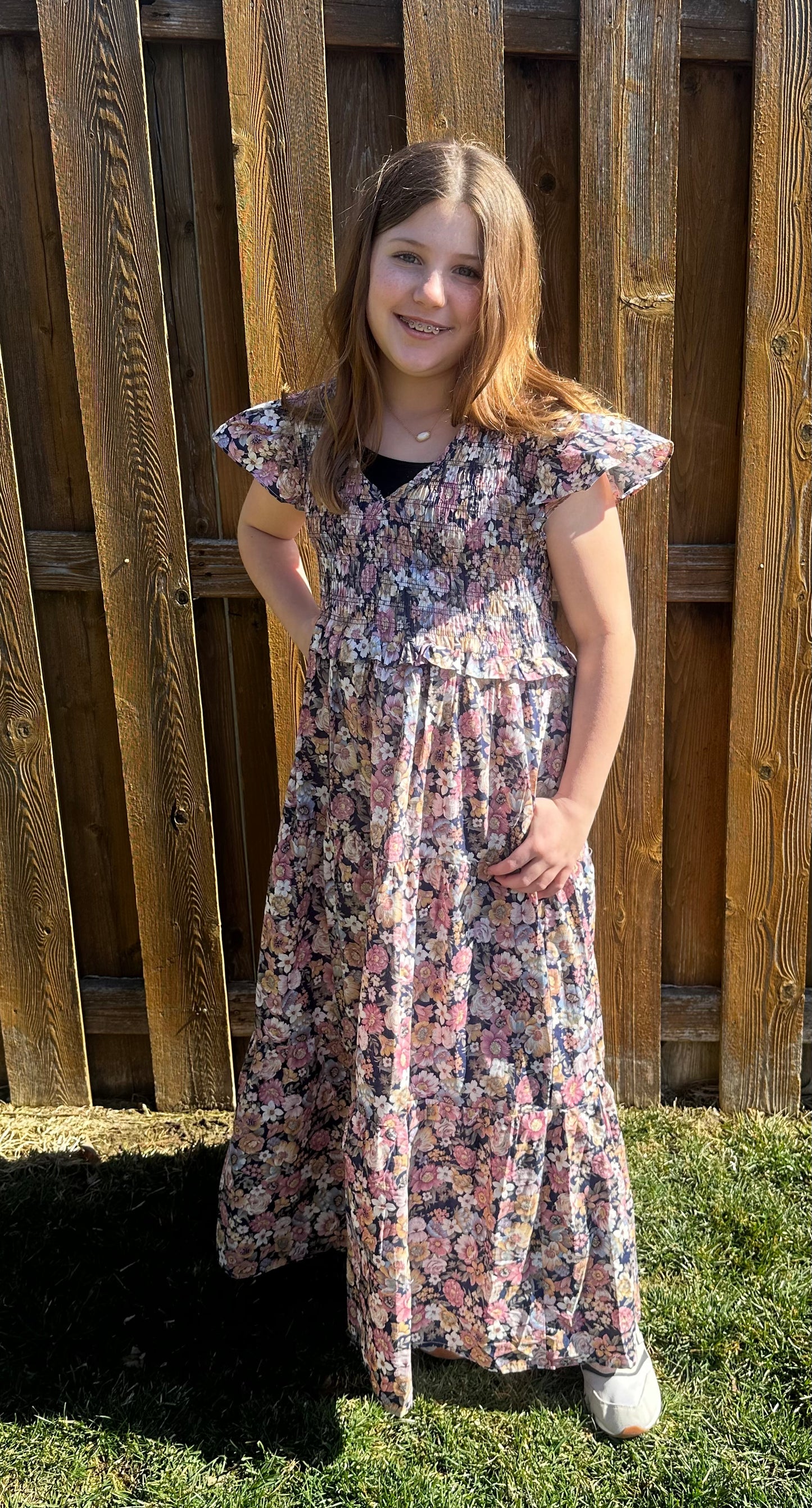 Vintage Garden Floral Midi Dress