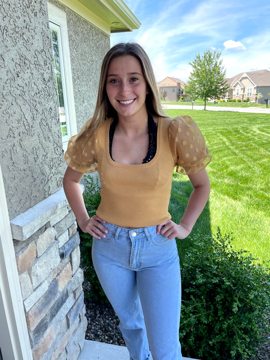Heather Puff Sleeve Top